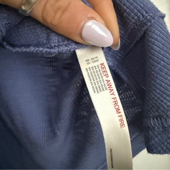 FP Beach Ribbed Mini Dress with Pockets | Size XS | Dusty Blue - Picture 4 of 8